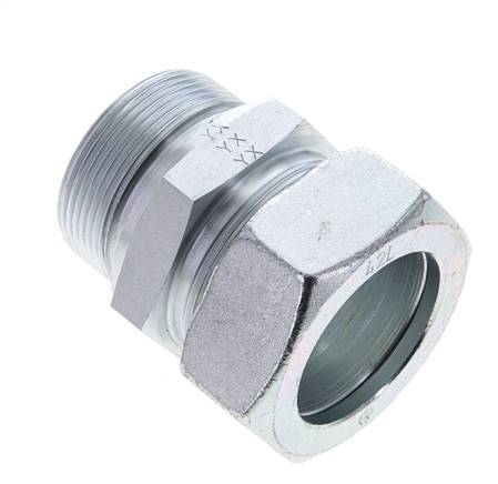 42L & M48x2 Zink plated Steel Straight Cutting Fitting with Male Threads 160 bar NBR ISO 8434-1