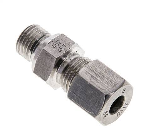 8S & M14x1.5 Stainless Steel Straight Cutting Fitting with Male Threads 630 bar FKM ISO 8434-1