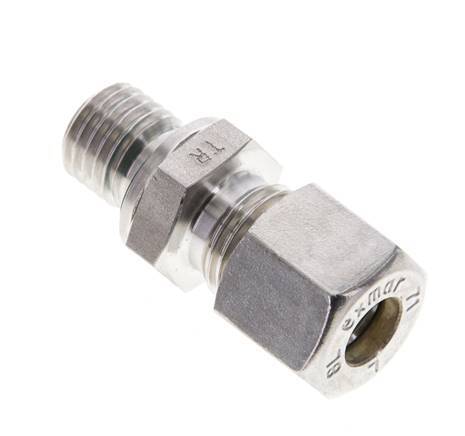 8L & M12x1.5 Stainless Steel Straight Compression Fitting with Male Threads 315 bar FKM ISO 8434-1