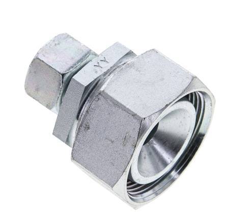 15L & 35L Zink plated Steel Straight Cutting Fitting with Swivel 160 bar NBR O-ring Sealing Cone ISO 8434-1