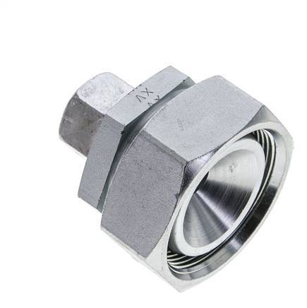 15L & 42L Zink plated Steel Straight Cutting Fitting with Swivel 160 bar NBR O-ring Sealing Cone ISO 8434-1