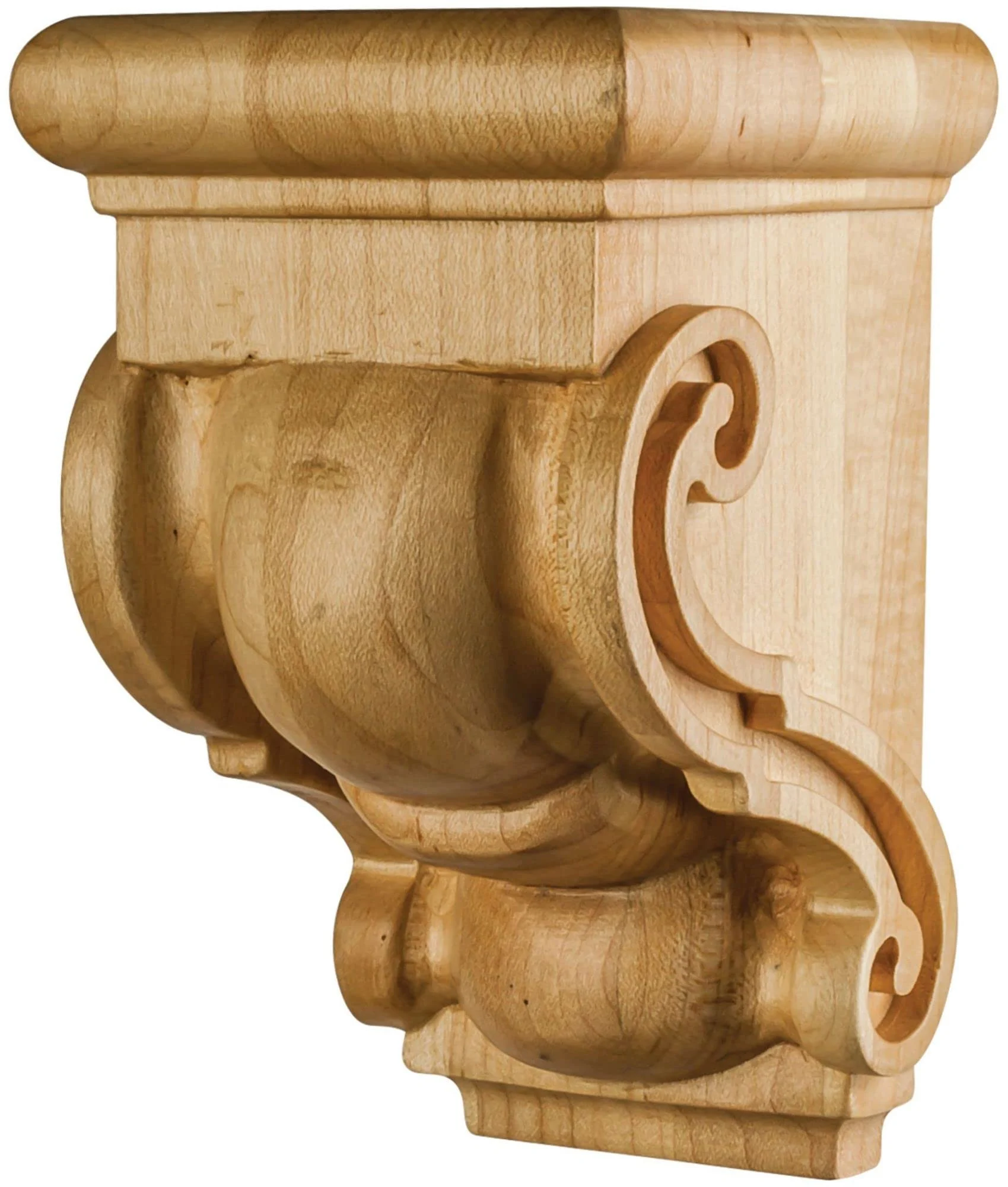 Hardware Resources CORF-5-ALD 3-1/16″ W x 3-1/16″ D x 5″ H Alder Scrolled Corbel