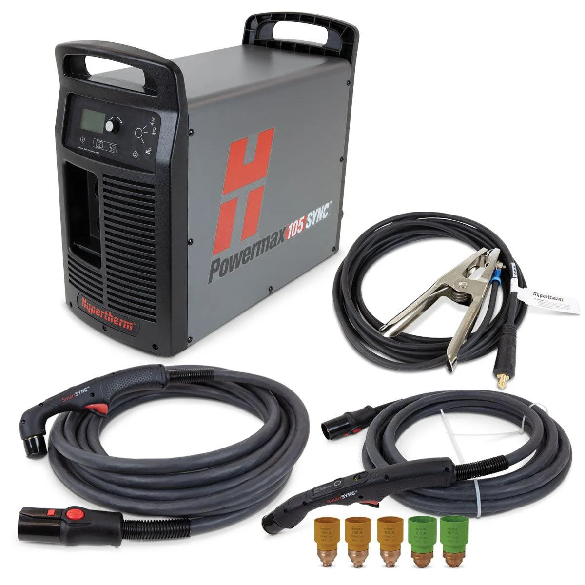 Hypertherm Powermax 105 SYNC w/ CPC Port, 75 & 15° Hand Torches 25′ – 059634