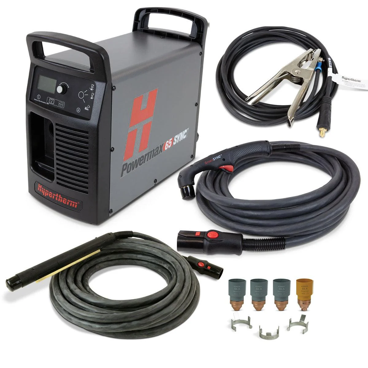 Hypertherm Powermax 65 SYNC w/ CPC port, 25′ HT, 35′ MT & Remote – 083351