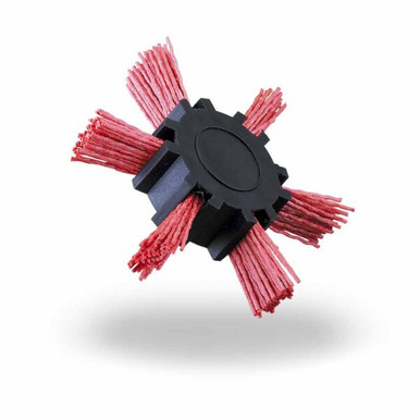 Opens dialog JAZ 96771 - 4" DIY Abrasive Nylon Wheel Brush, 150 Grit Aluminum Oxide (Fine), 1/4" Shank