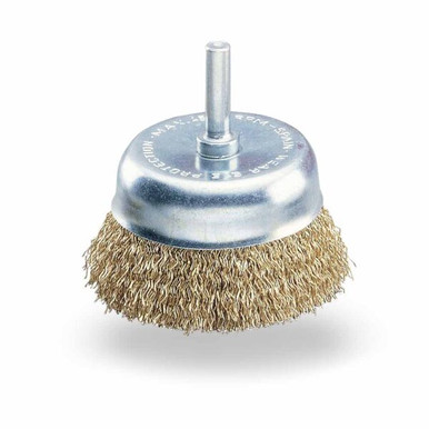 Opens dialog JAZ 92911 - 3-3/8" DIY Stem-Mounted Crimped Wire Cup Brush, .008" Steel (Fine), 1/4" Shank