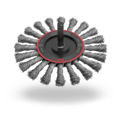 Opens dialog JAZ 31059B - 4" Standard Twist Knot Wire Wheel, 20 Knots, .020" Steel, 1/4" Shank (6pk)