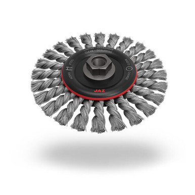 Opens dialog JAZ 31050 - 4" Standard Twist Knot Wire Wheel, 20 Knots, .020" Steel, 5/8"-11 & M14 x 2.0 Thread