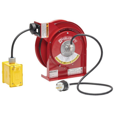 Opens dialog Reelcraft L-4545-123-7AC - 12/3 45 ft. Duplex Outlet Box w/GFCI Twistlock Power Cord Reel