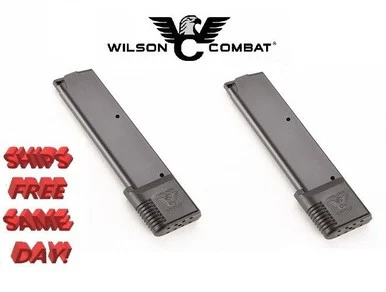 PAIR Wilson Combat 1911 .45 ACP Mags 10 Round Full Size Black47-45FS10B