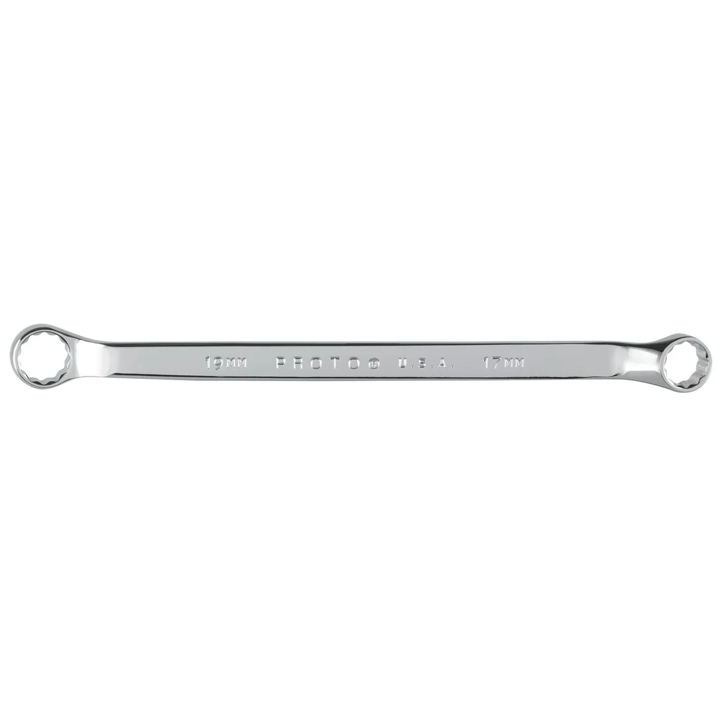 Proto, J1065M, Offset Box Wrench, 17 mm x 19 mm, 12 Point, Full Polish