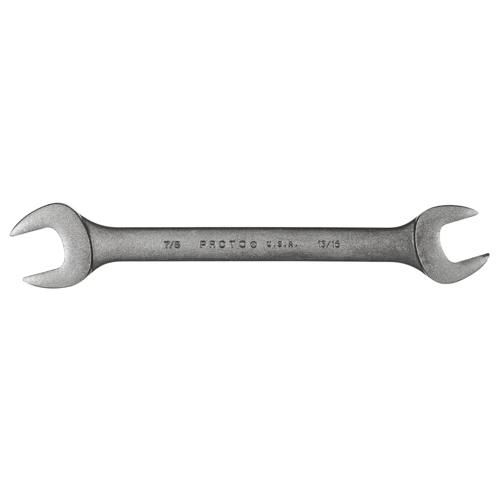 Proto, J3040B, Open-End Wrench, 13/16 in x 7/8 in, 10.1 in, Heat-Treated Alloy Steel, Black Oxide, 15Angle