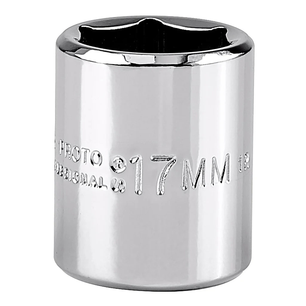 Proto, J5217MH, Socket, 3/8 in Drive; 17 mm, 6-Point, Full Polish Chrome