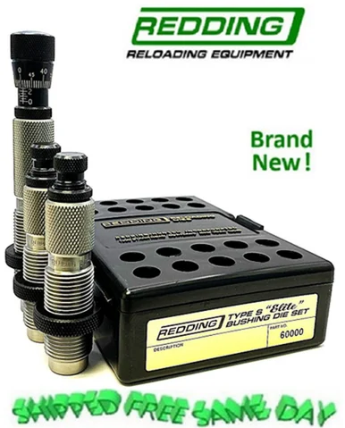 Redding Type S Elite Bushing 3 Die Neck Sizing Set for 6.5 PRC NEW! # 60487