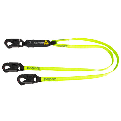 Opens dialog Safewaze SW561-AF-DE - Arc Flash 6' Energy Absorbing Lanyard: Dual Leg, Dielectric Snap Hooks